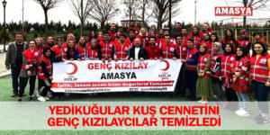 YEDİKUĞULAR KUŞ CENNETİNİ GENÇ KIZILAYCILAR TEMİZLEDİ